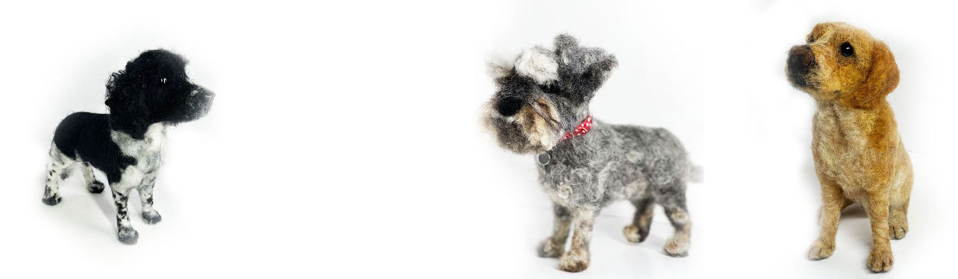 3D Pet Portrait of a dogs in felt