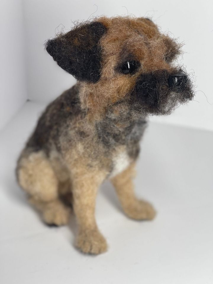 3D Pet Portrait of a brown dog in felt