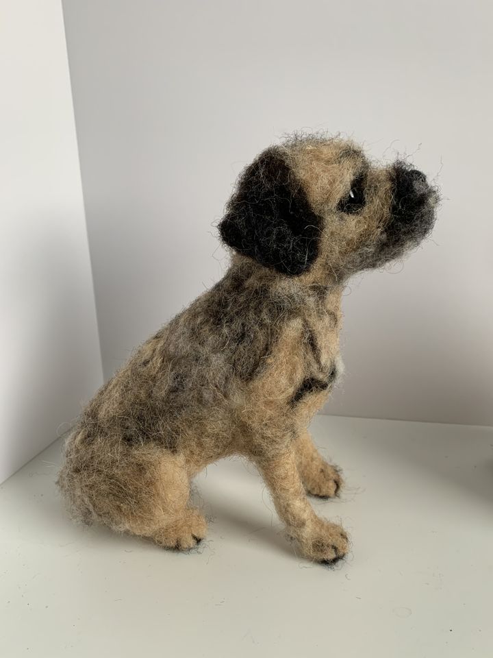 3D Pet Portrait of a brown dog in felt