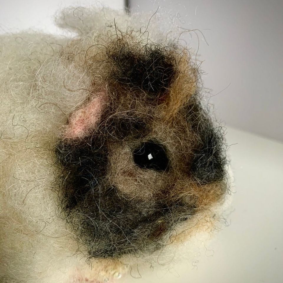 3D Pet Portrait of a hamster in felt