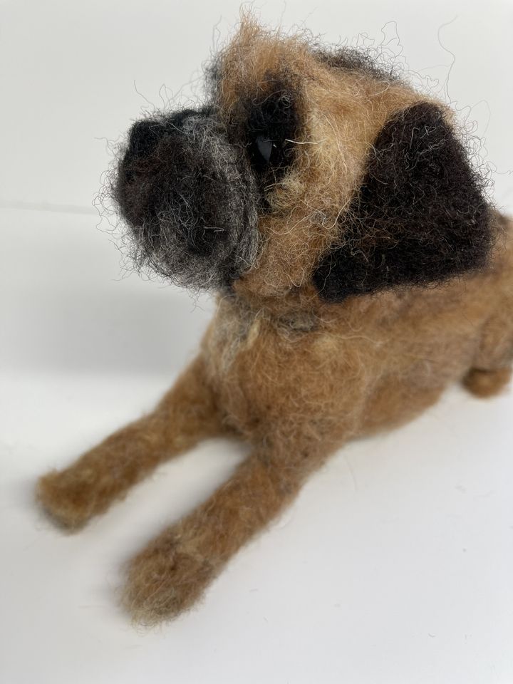 3D Pet Portrait of a brown dog in felt