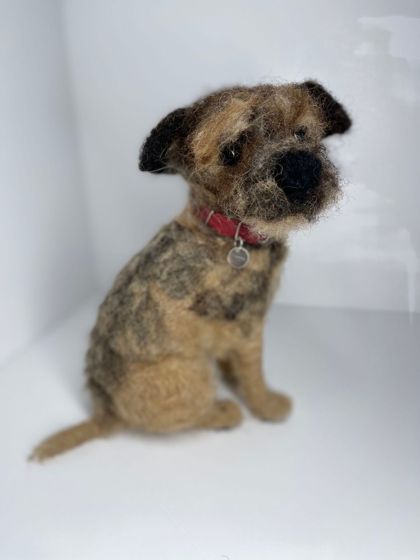 3D Pet Portrait of a brown dog in felt