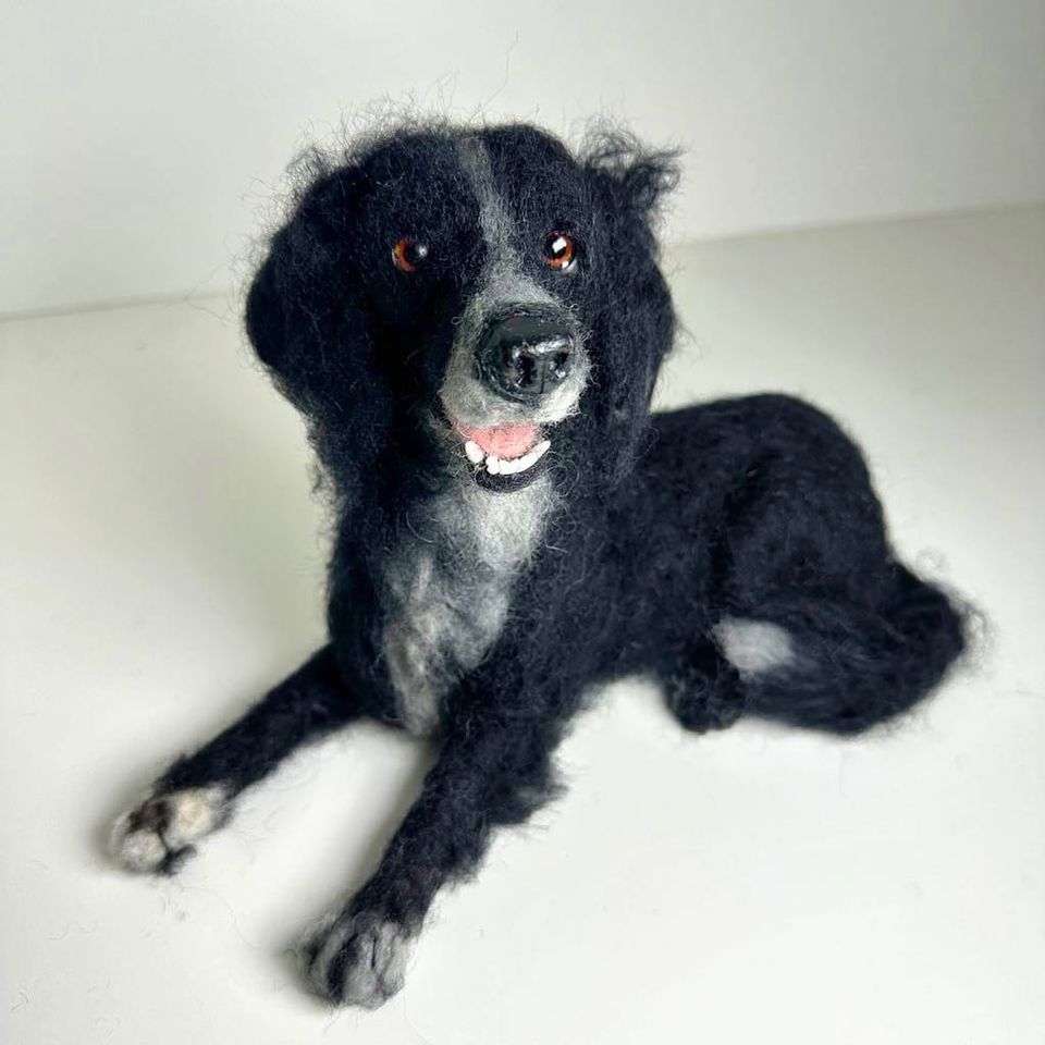 3D Pet Portrait of a dog in felt