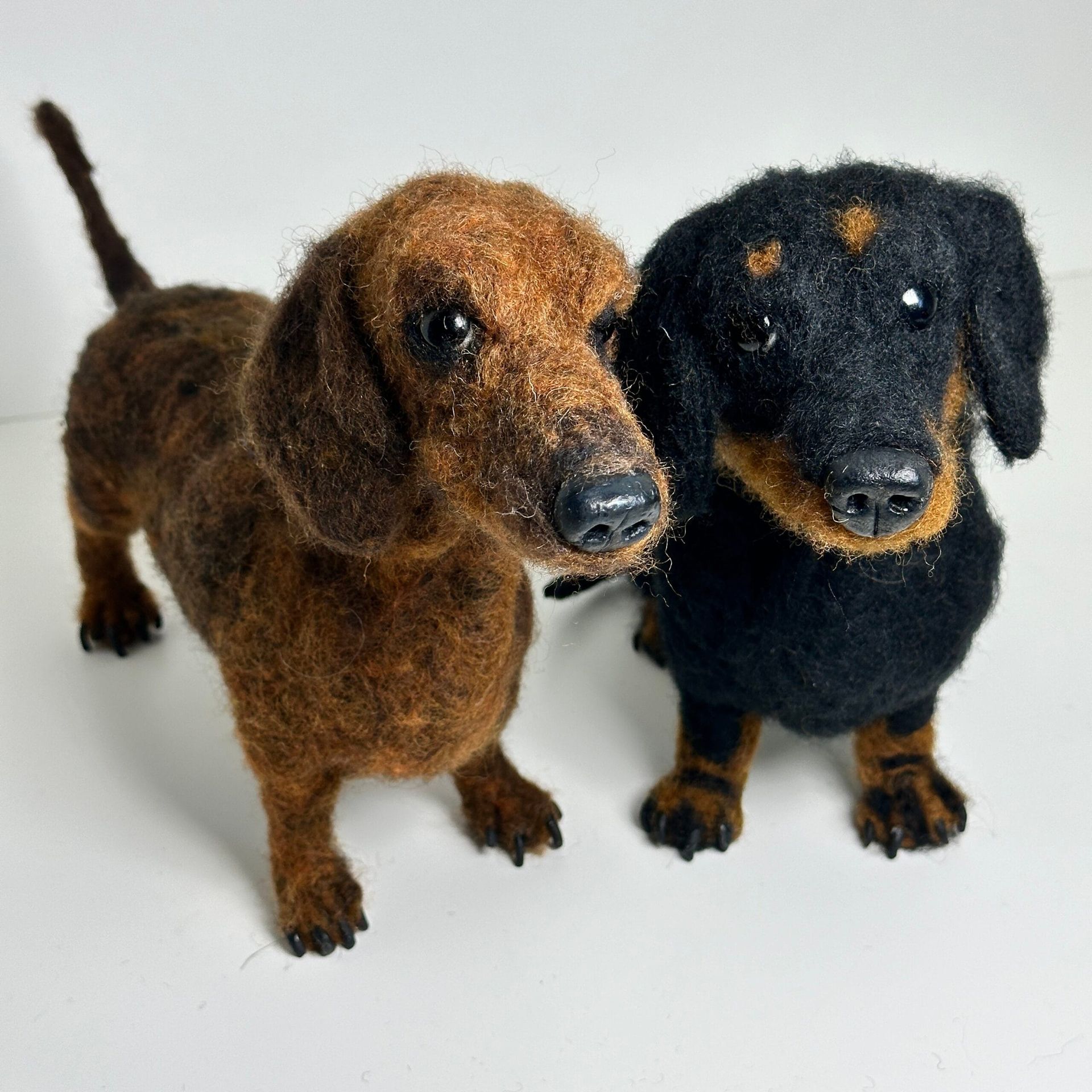3D Pet Portrait of two dogs in felt