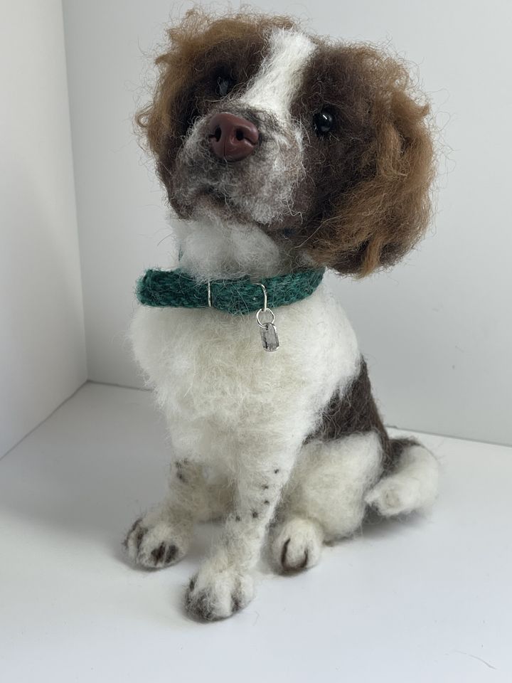 3D Pet Portrait of a spaniel in felt