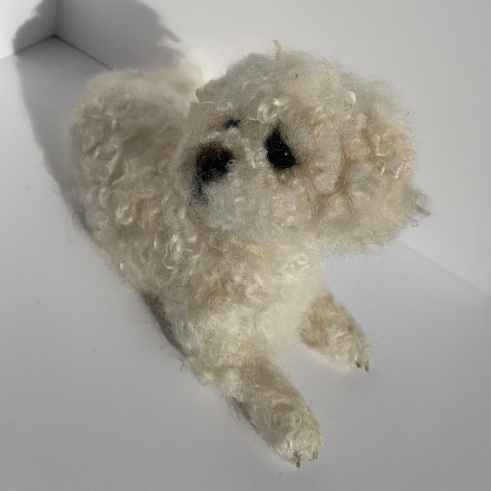 3D Pet Portrait of a dog in felt