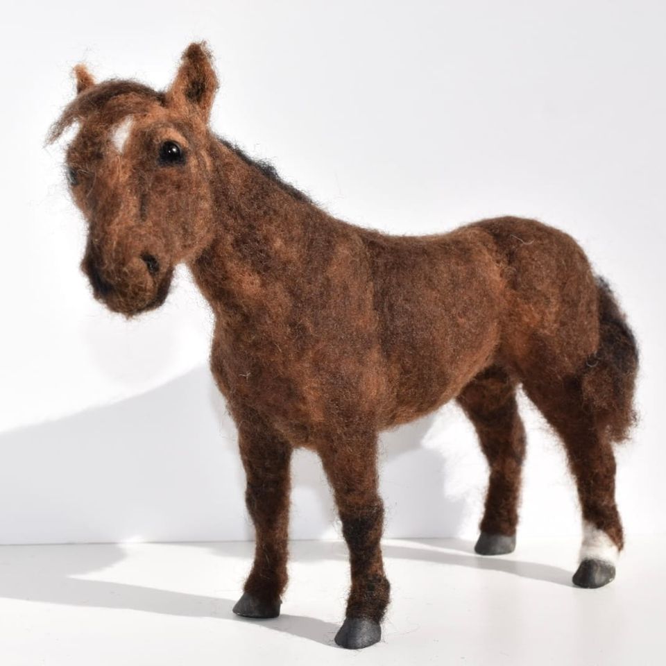3D Pet Portrait of a horse in felt